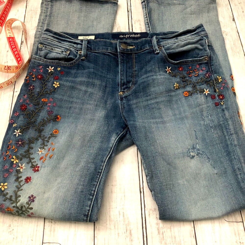 DRIFTWOOD Kelly Bootcut Embroidered Jeans - Size 30 Waist